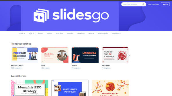 Slidesgo com презентации