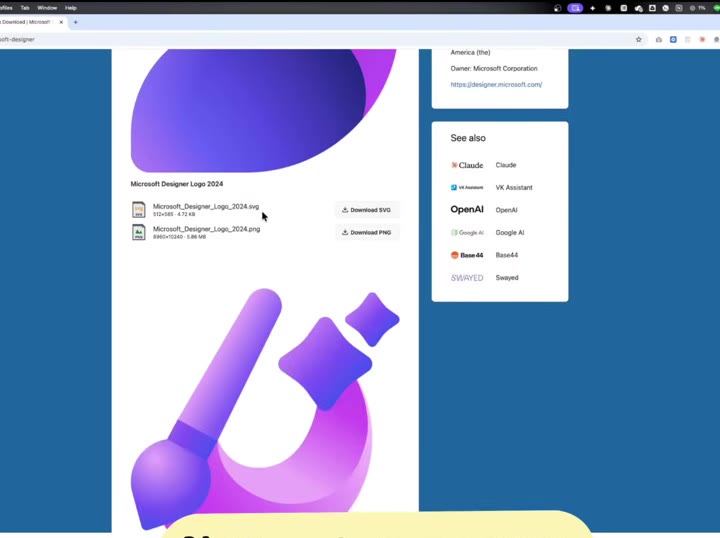 หน้าดาวน์โหลดไฟล์โลโก้แบบ SVG และ PNG