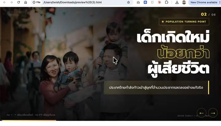 การเปลี่ยนหน้าสไลด์ HTML บนคอมพิวเตอร์