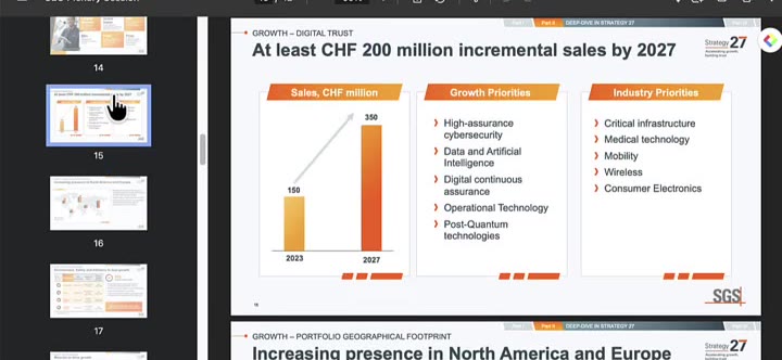 กราฟสไลด์โทนสีส้มเทาตามธีมบริษัท SGS