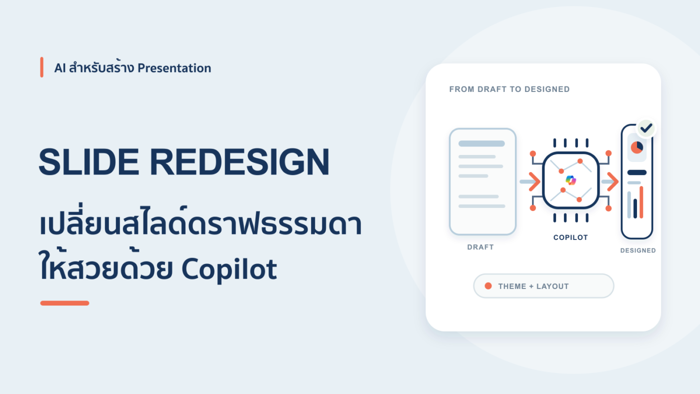 ใช้ AI ปรับสไลด์ดราฟธรรมดาให้สวยเป็นมืออาชีพใน PowerPoint