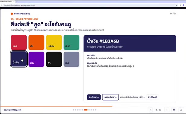 คลิกดูตัวอย่างบนสไลด์ Interactive แบบ HTML